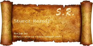 Sturcz Rezső névjegykártya
